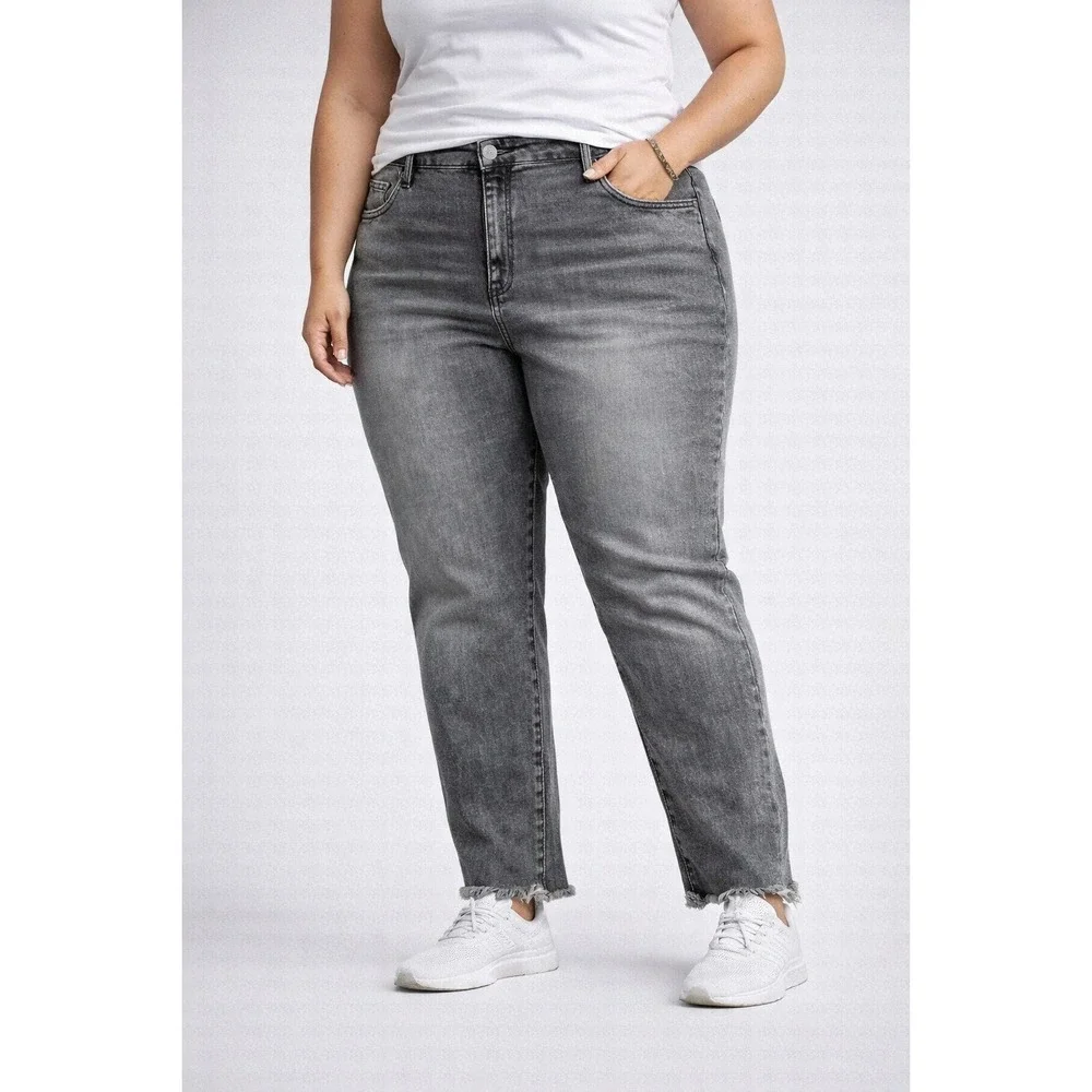Juicy Couture‎ Jeans Womens 20 Gray Raw Hem Straight Leg NWT